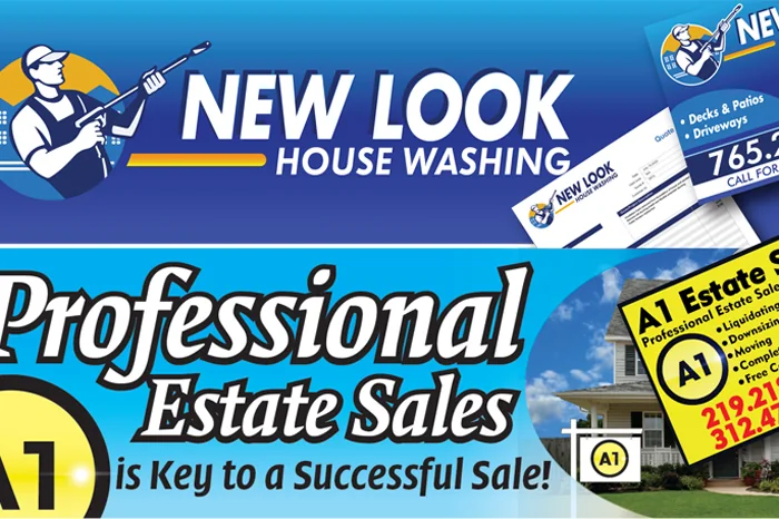 New Look House Washing yard sign design