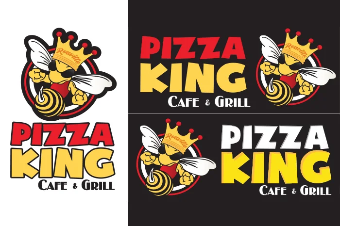 Pizza King logo variations