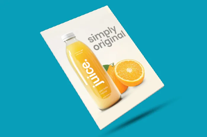 Printed Sintra PVC promotional sign with an orange juice design