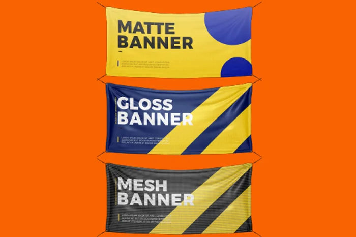 Matte vinyl, gloss vinyl and mesh printed banners